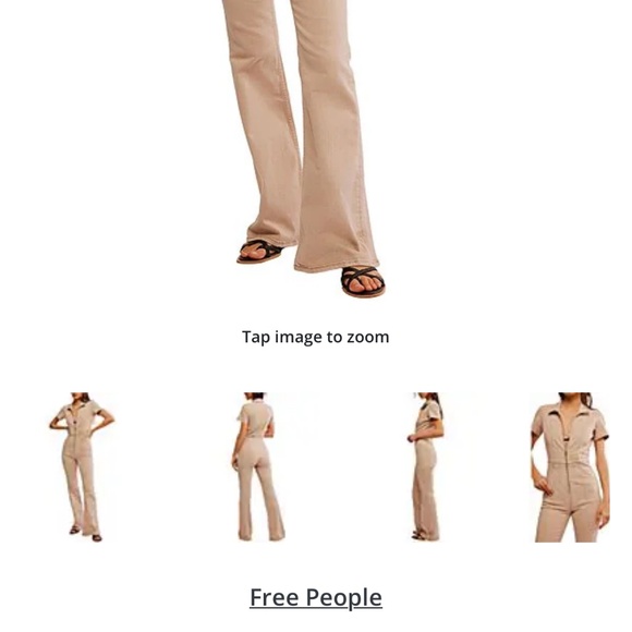 Free People, Jayde Point Collar Short Sleeve Flared Leg Flight Suit Size L - Picture 5 of 7